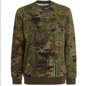 Givenchy • Men’s Green Camouflage Money Printed Sweatshirt